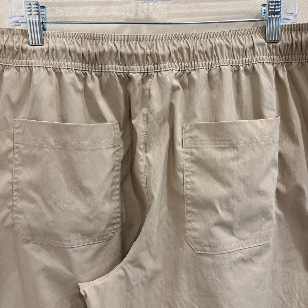 Athleta Midday Mid Rise Crop Poplin Pant Ecru Tan Wide Leg Large Gorpcore Casual - Picture 8 of 10